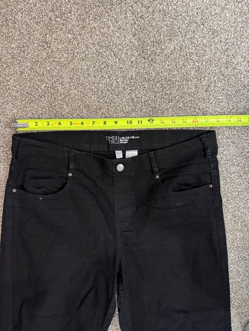 Time and Tru Women's Black Straight Leg Jeans - Picture 4 of 7
